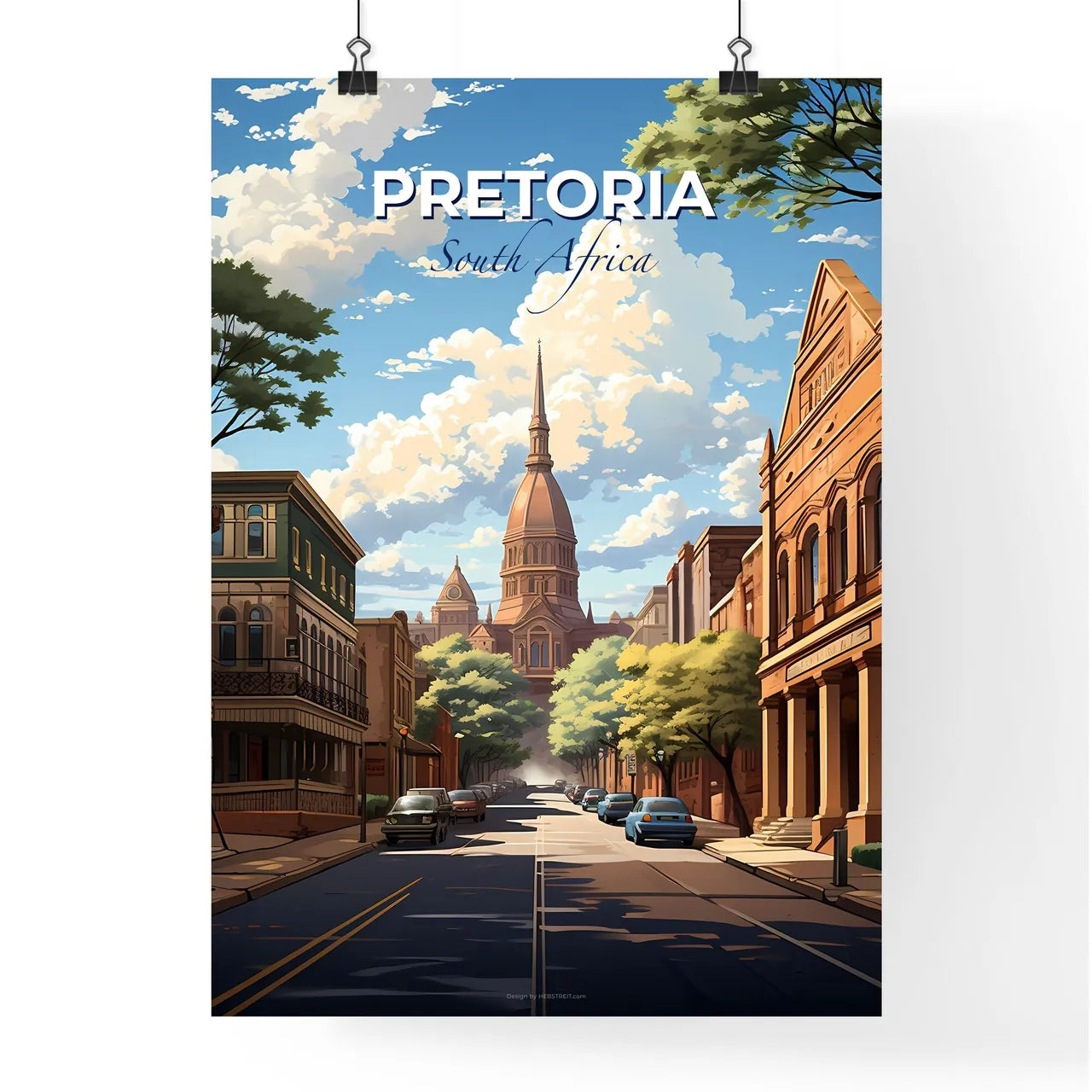 Pretoria Cityscape South Africa Painting Street Traffic Buildings City Default Title