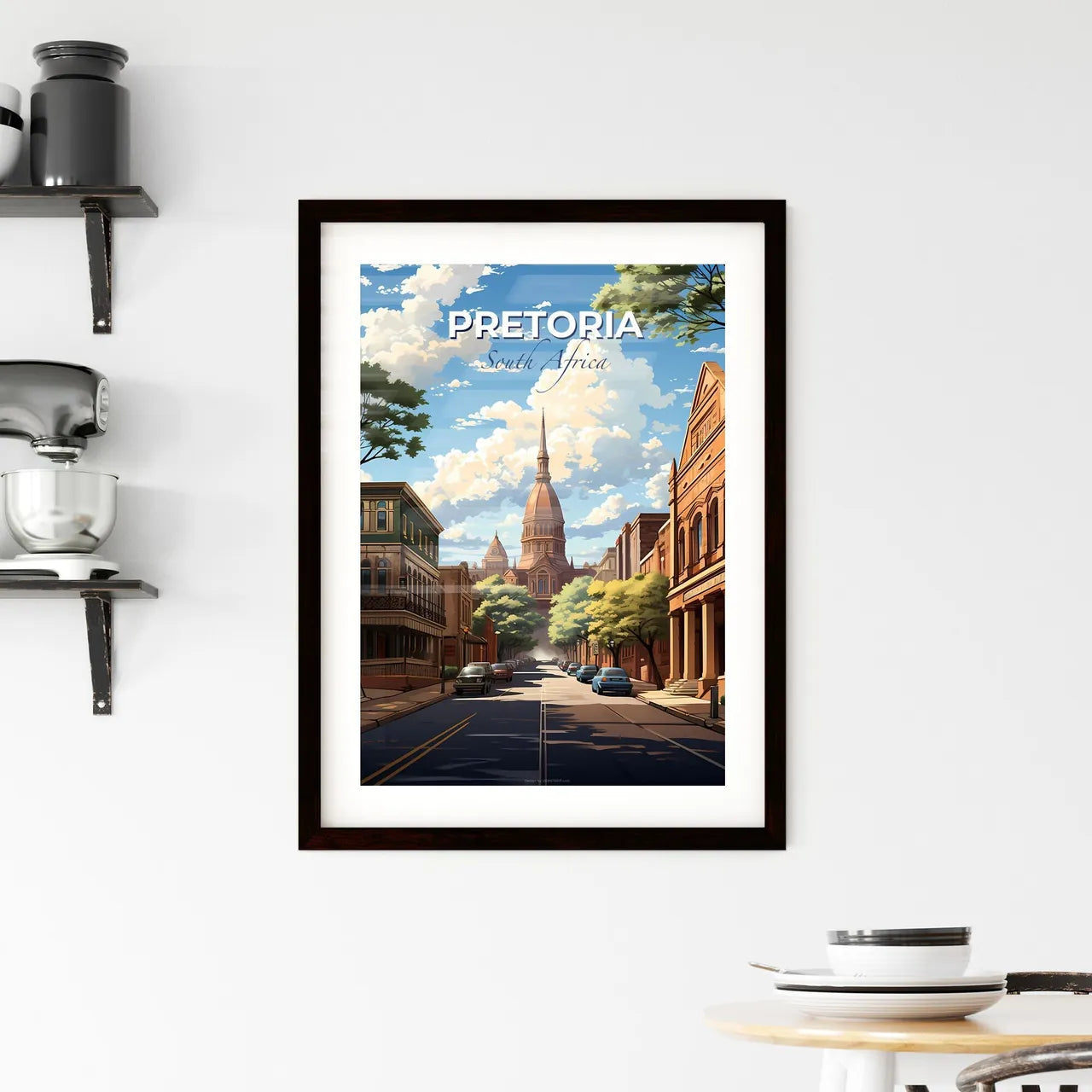 Pretoria Cityscape South Africa Painting Street Traffic Buildings City Default Title