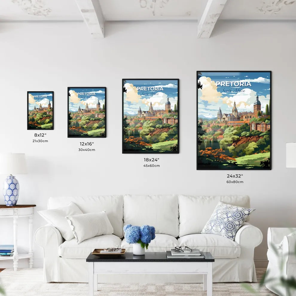 Vibrant Cityscape Art: Pretoria South Africa Skyline Landscape Painting Default Title