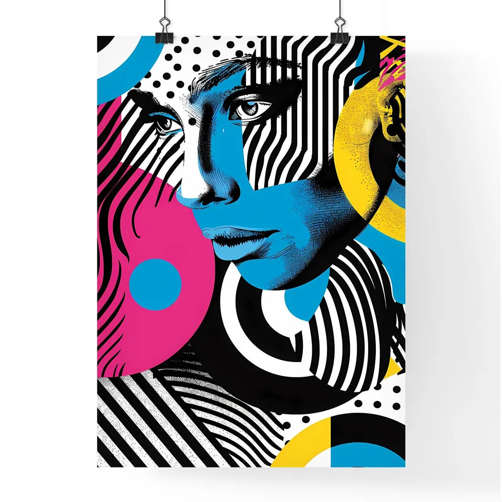 Cyan Black White Design Poster
