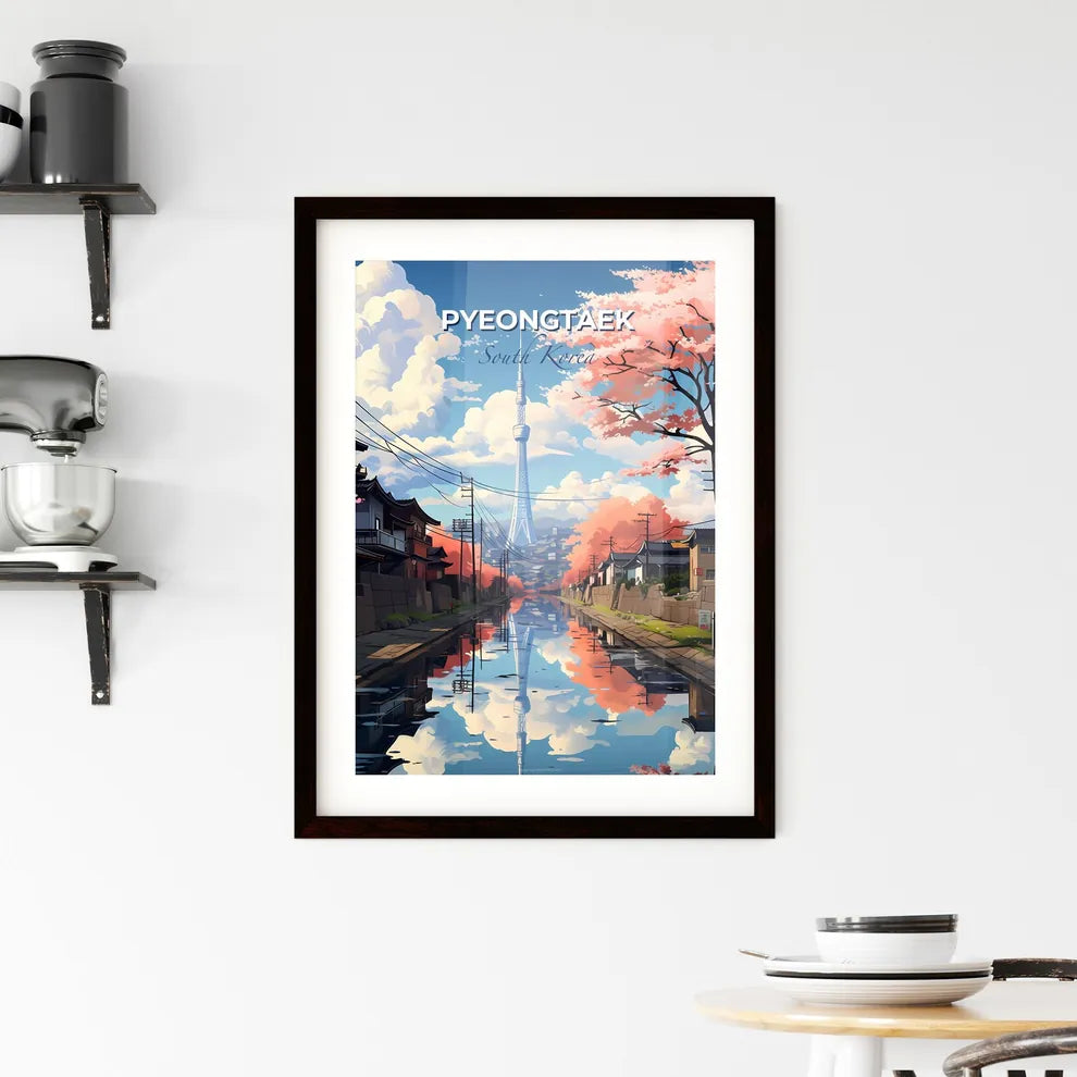 South Korea Urban Art Pyeongtaek Skyline with Canal and Tower Default Title