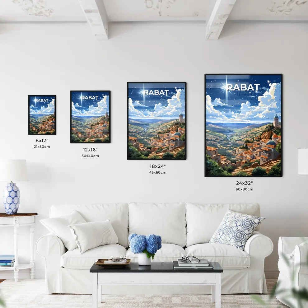Rabat Morocco Town Skyline with River and City Art Painting Default Title