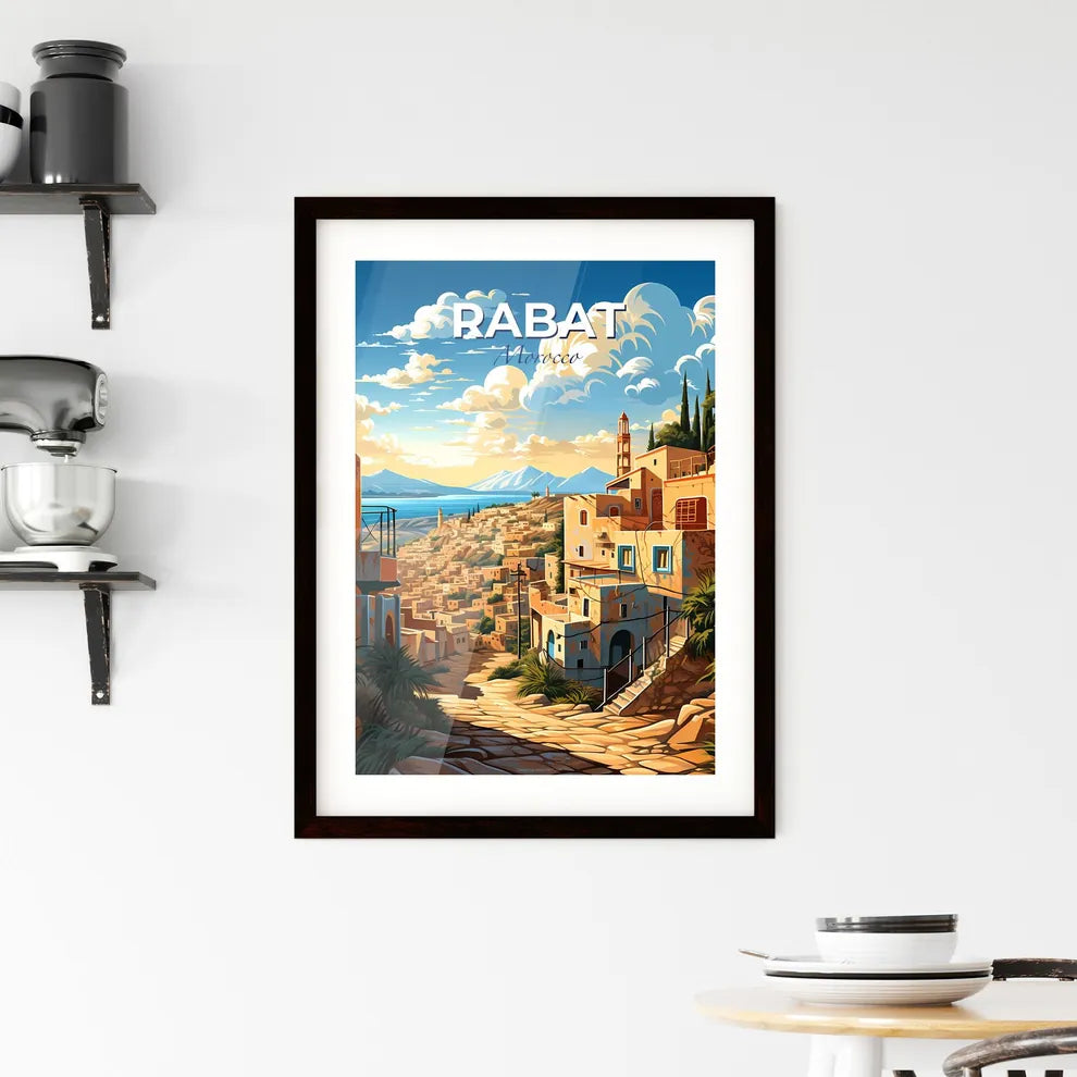 Colorful Cityscape Art Print - Rabat Morocco Skyline with Buildings and Trees Default Title