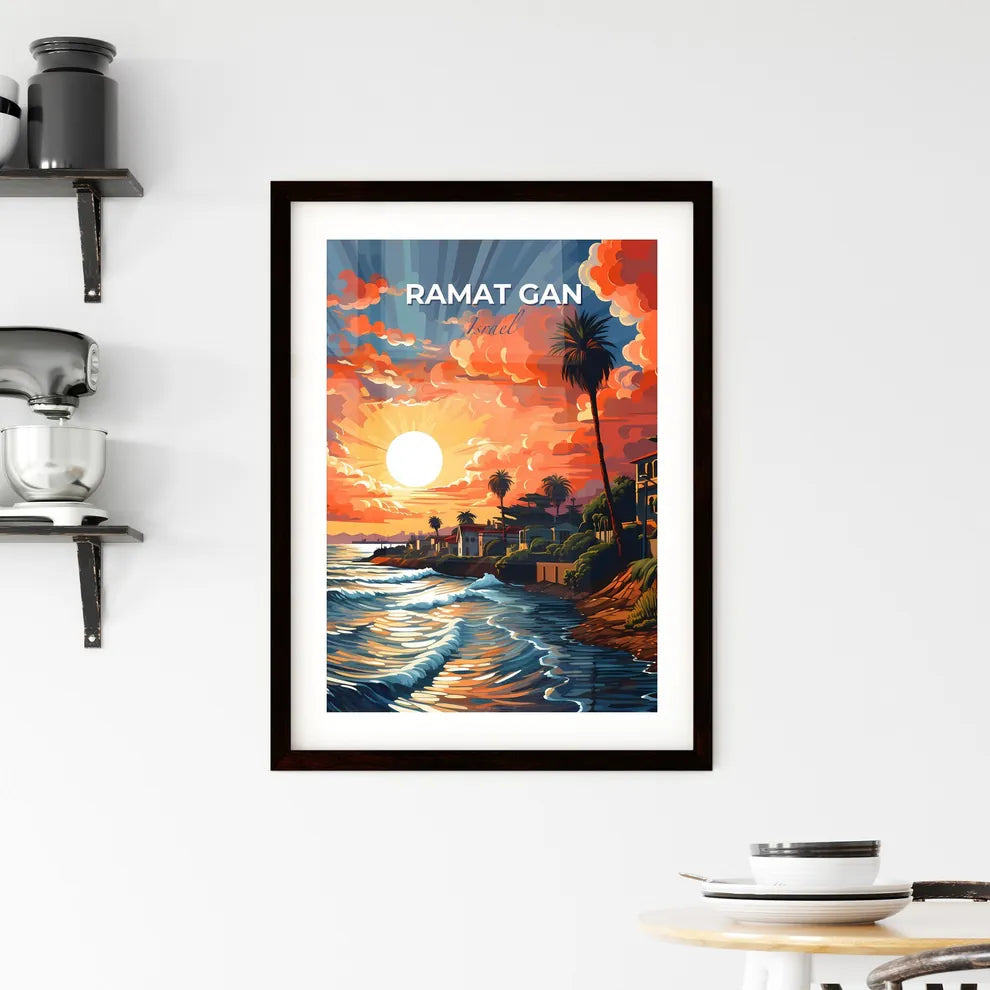 Vibrant Sunrise Canvas Painting: Ramat Gan Israel Cityscape at Sunset Default Title