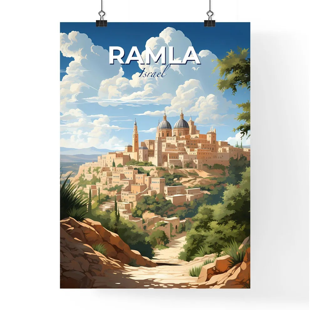 Vibrant Art City Skyline Ramla Israel Painting Hilltop View Cityscape Default Title