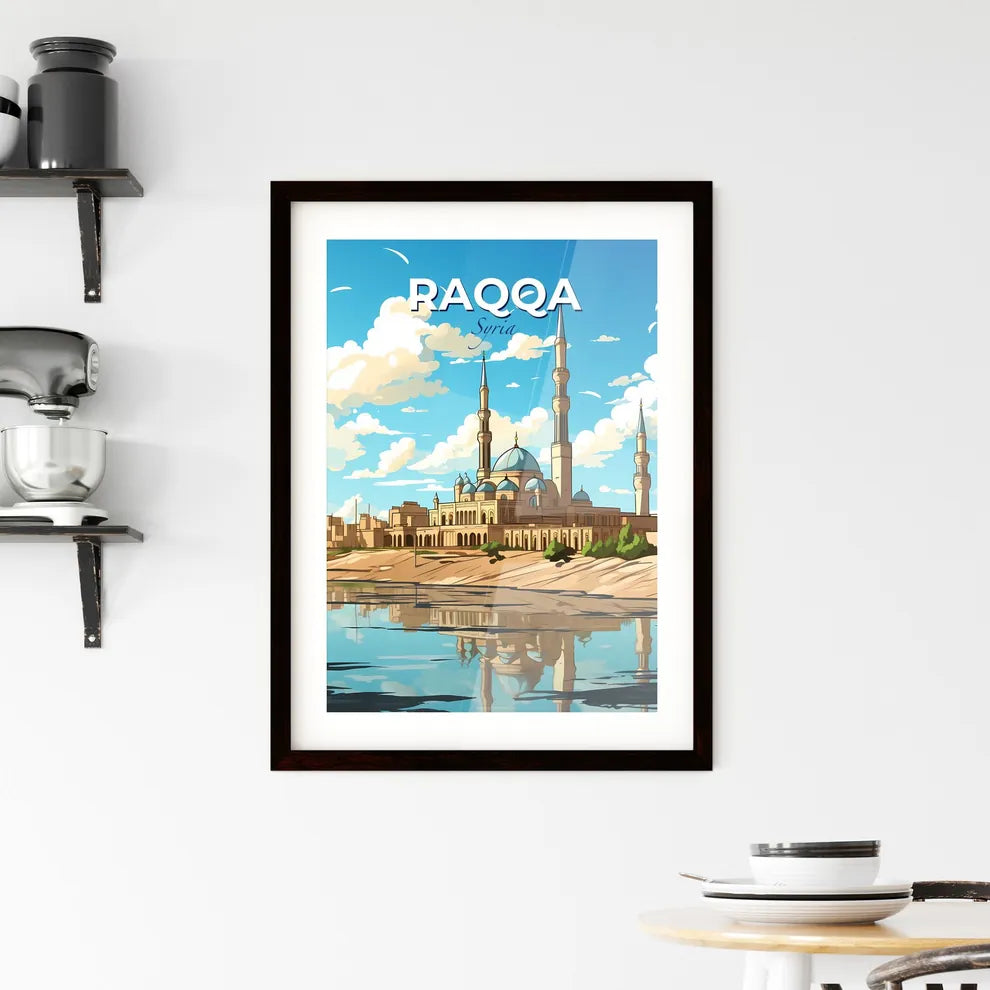 Raqqa Syria Cityscape Vibrant Painting, Architectural Skyline, Urban Landscape, Digital Art, Building, Water Default Title