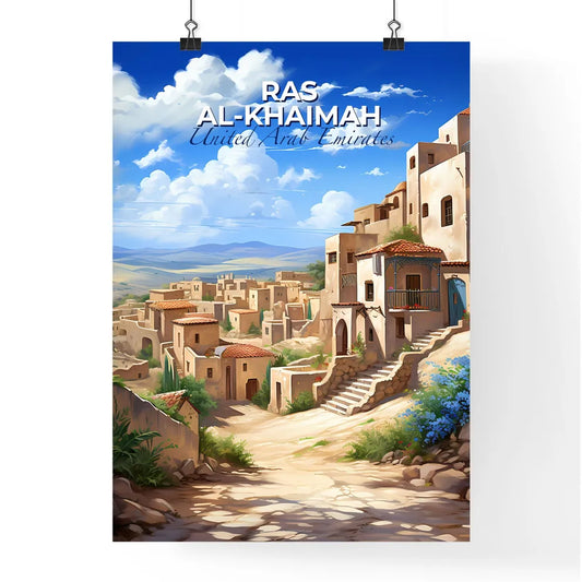 Colorful Artistic Painting of Ras Al Khaimah Village Skyline, United Arab Emirates Default Title