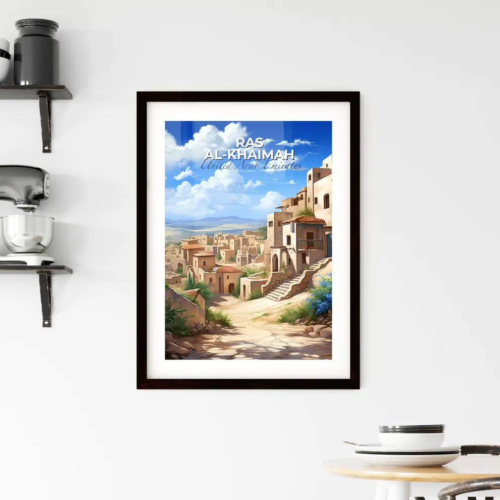 Colorful Artistic Painting of Ras Al Khaimah Village Skyline, United Arab Emirates Default Title