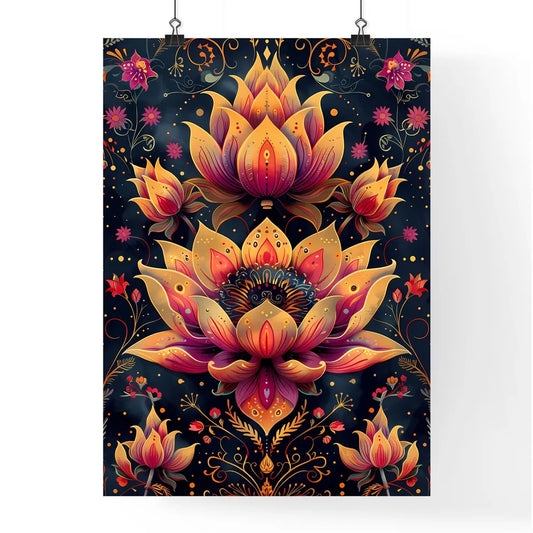 Vibrant Indian Style Seamless Pattern with D Poster