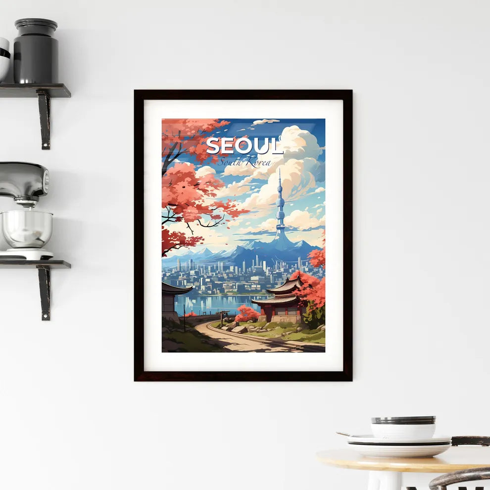 Vibrant Cityscape Art of Seoul South Korea Skyline with Tower Default Title