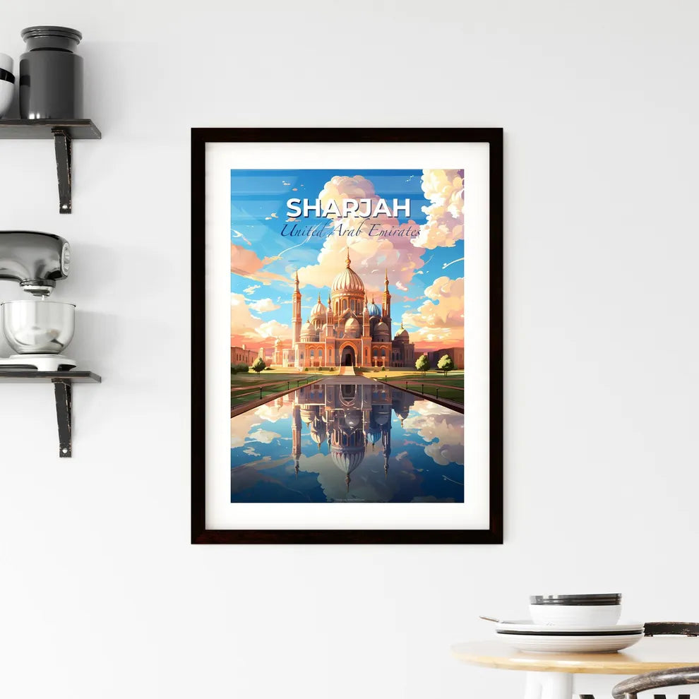 Sharjah City Skyline Tower Dome Painting Artistic Vibrant Building Architecture United Arab Emirates Default Title