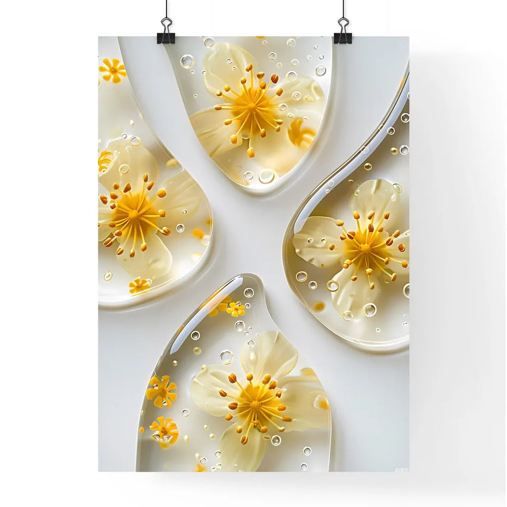 Top view of transparent gel patches with yel Poster