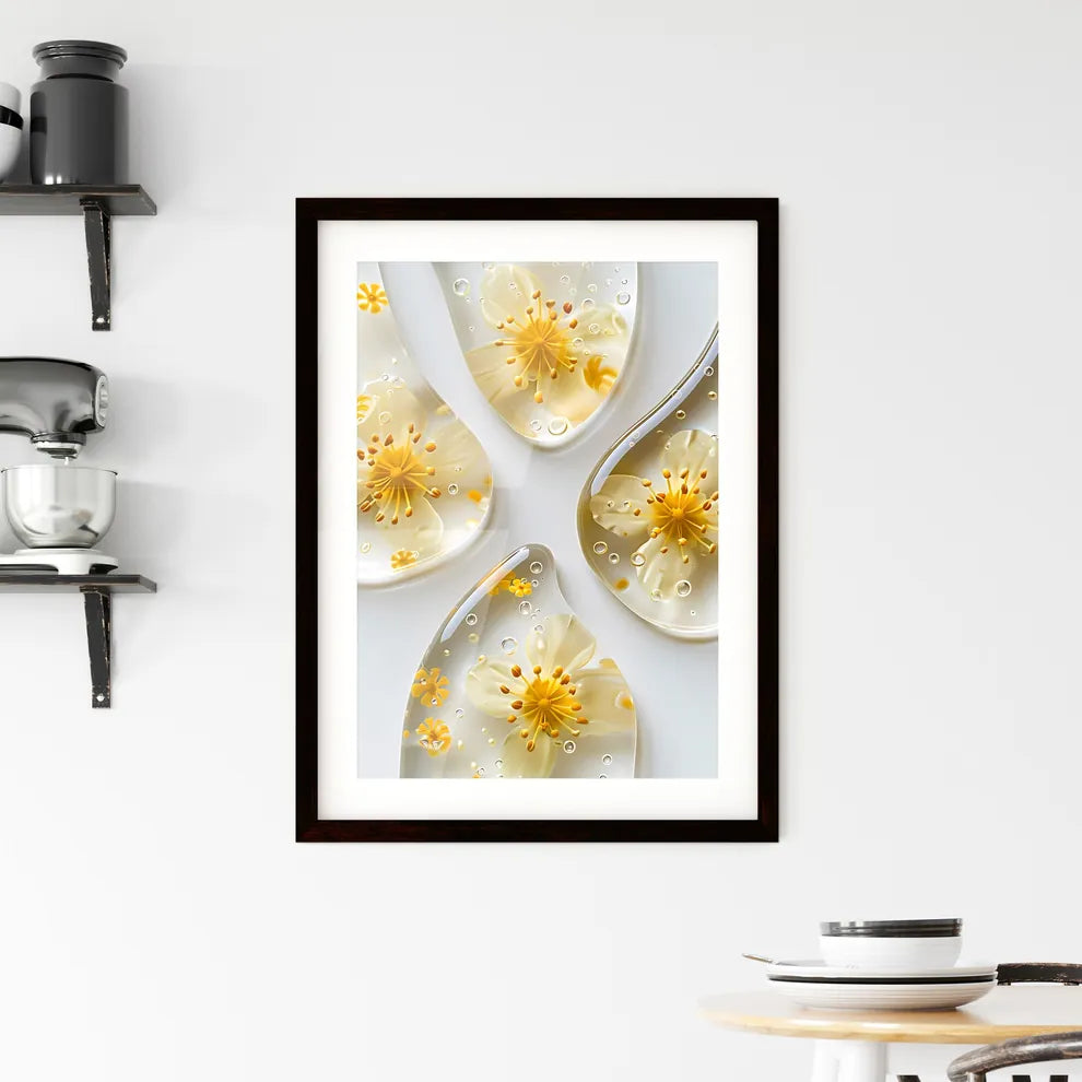 Top view of transparent gel patches with yel Framed Print