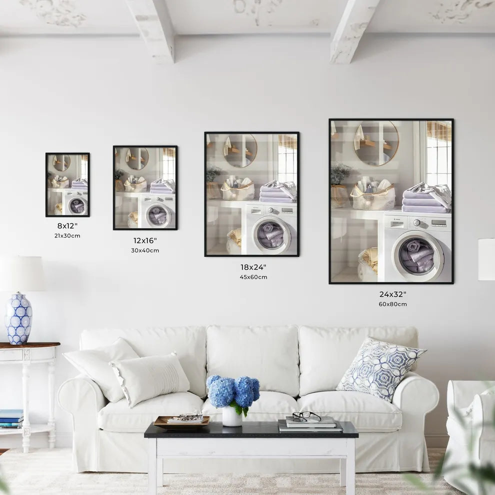 White and purple laundry room decor with com - Kitchen Hangings