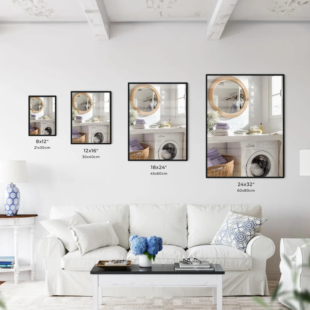 Light purple contemporary laundry room with  - Kitchen Hangings