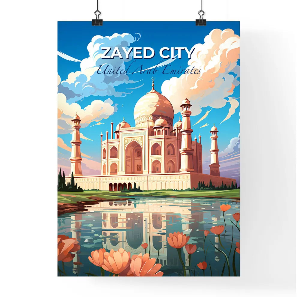 Abstract Painting Skyline Cityscape Painting Building Towers Pond Art Default Title