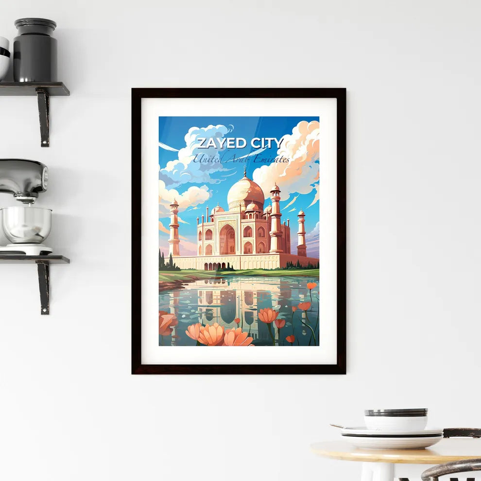 Abstract Painting Skyline Cityscape Painting Building Towers Pond Art Default Title