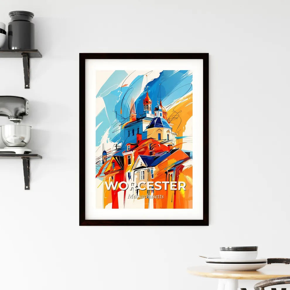 Vibrant Worcester, Massachusetts Framed Print