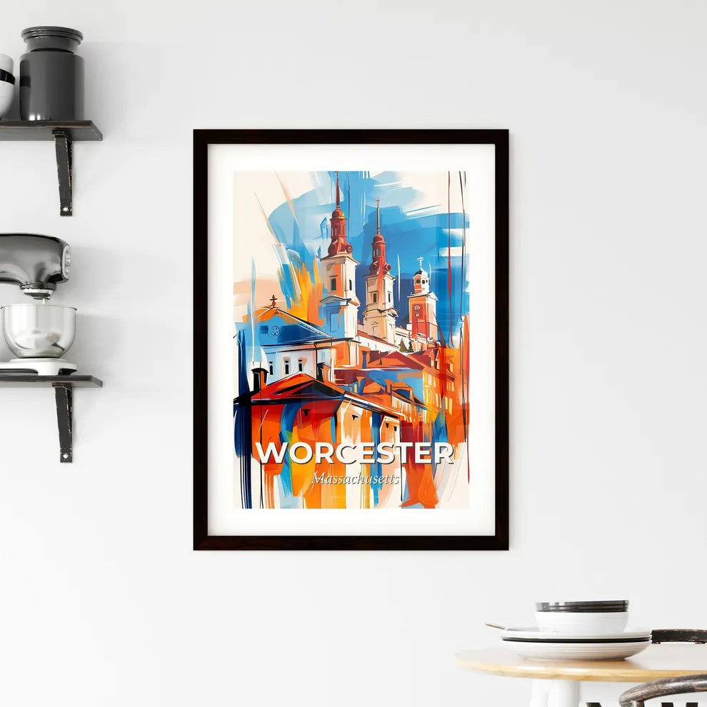 Vibrant Worcester, Massachusetts Framed Print