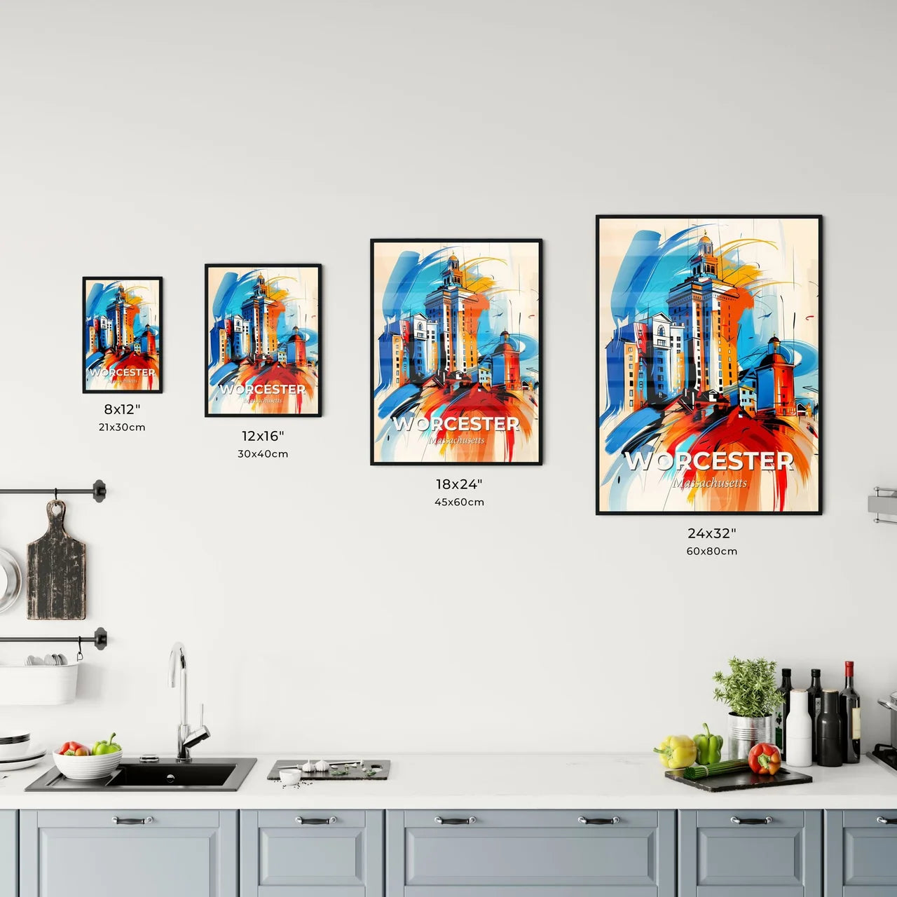 Vibrant Worcester, Massachusetts Kitchen Art