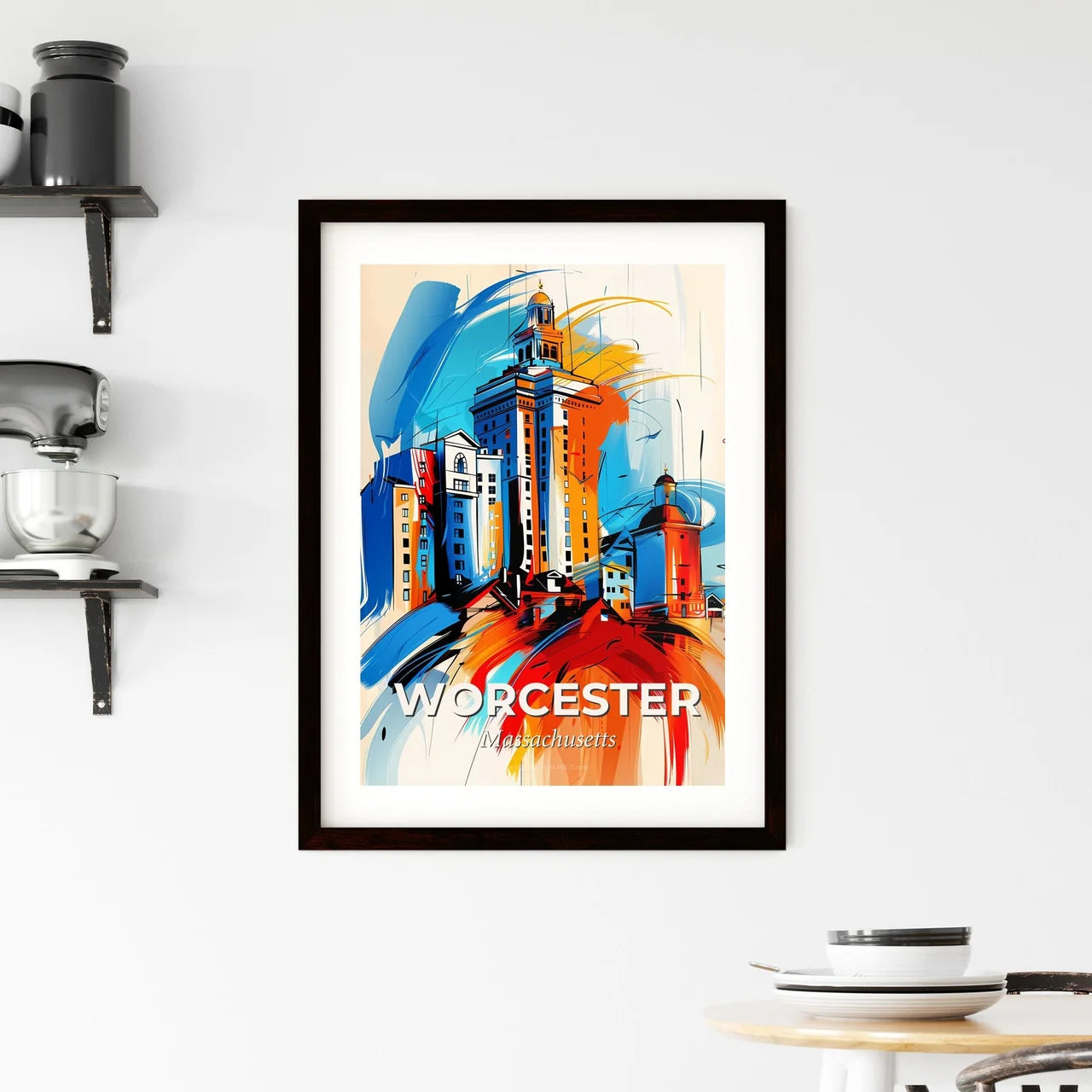 Vibrant Worcester, Massachusetts Framed Print