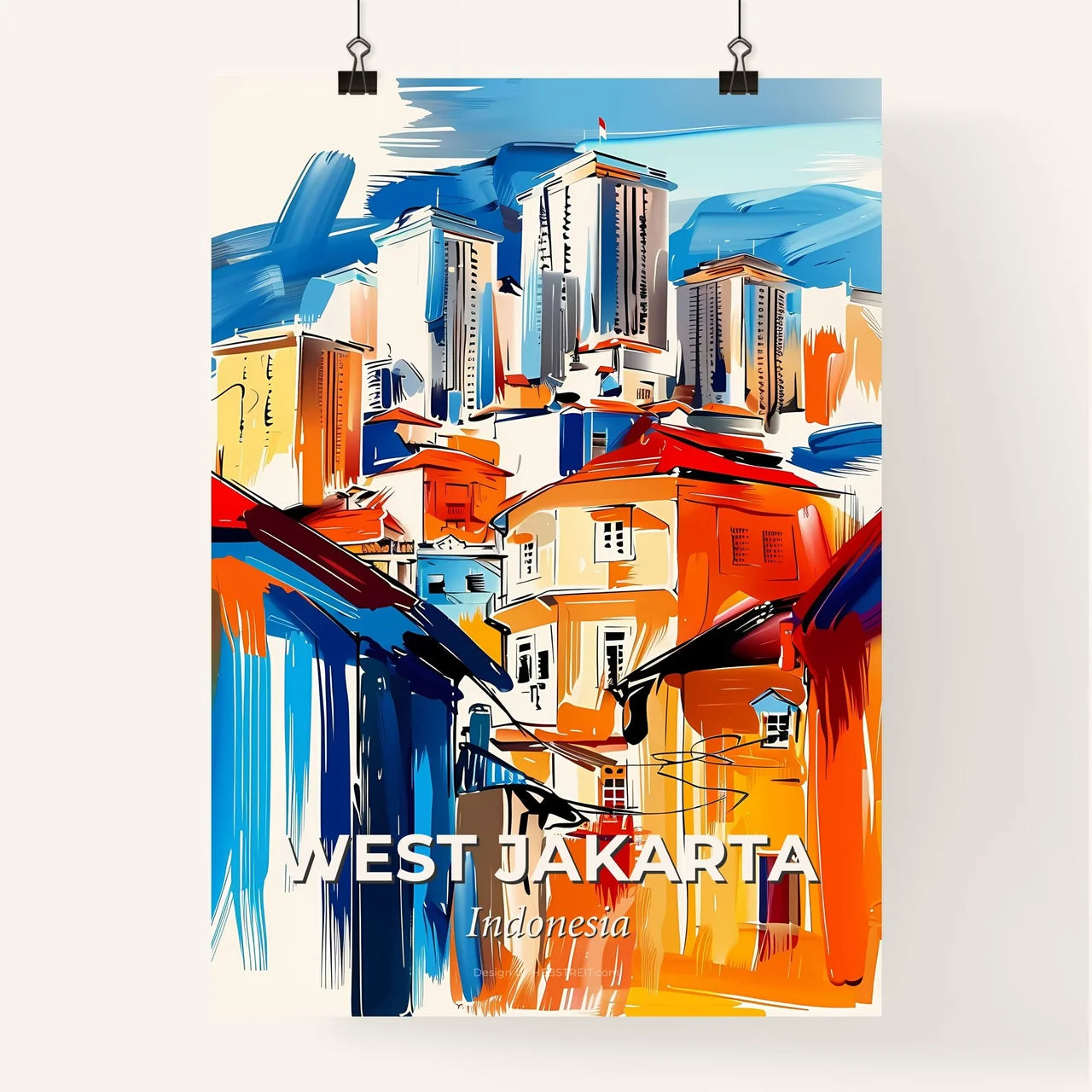 Vibrant West Jakarta, Indonesia Poster
