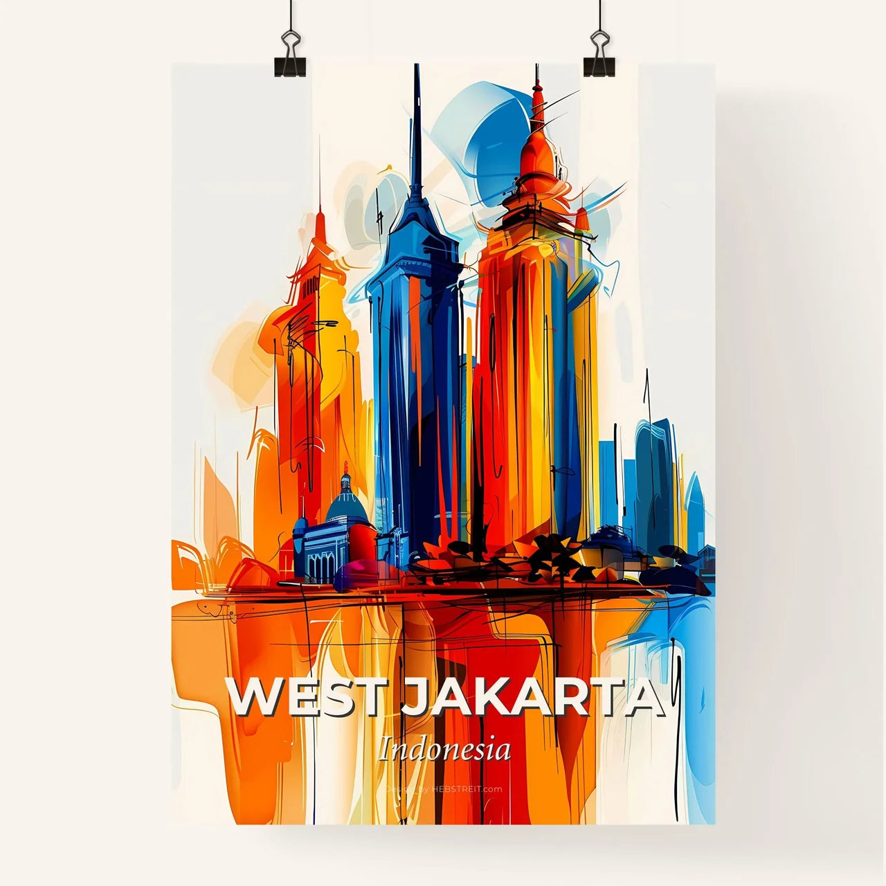 Vibrant West Jakarta, Indonesia Poster