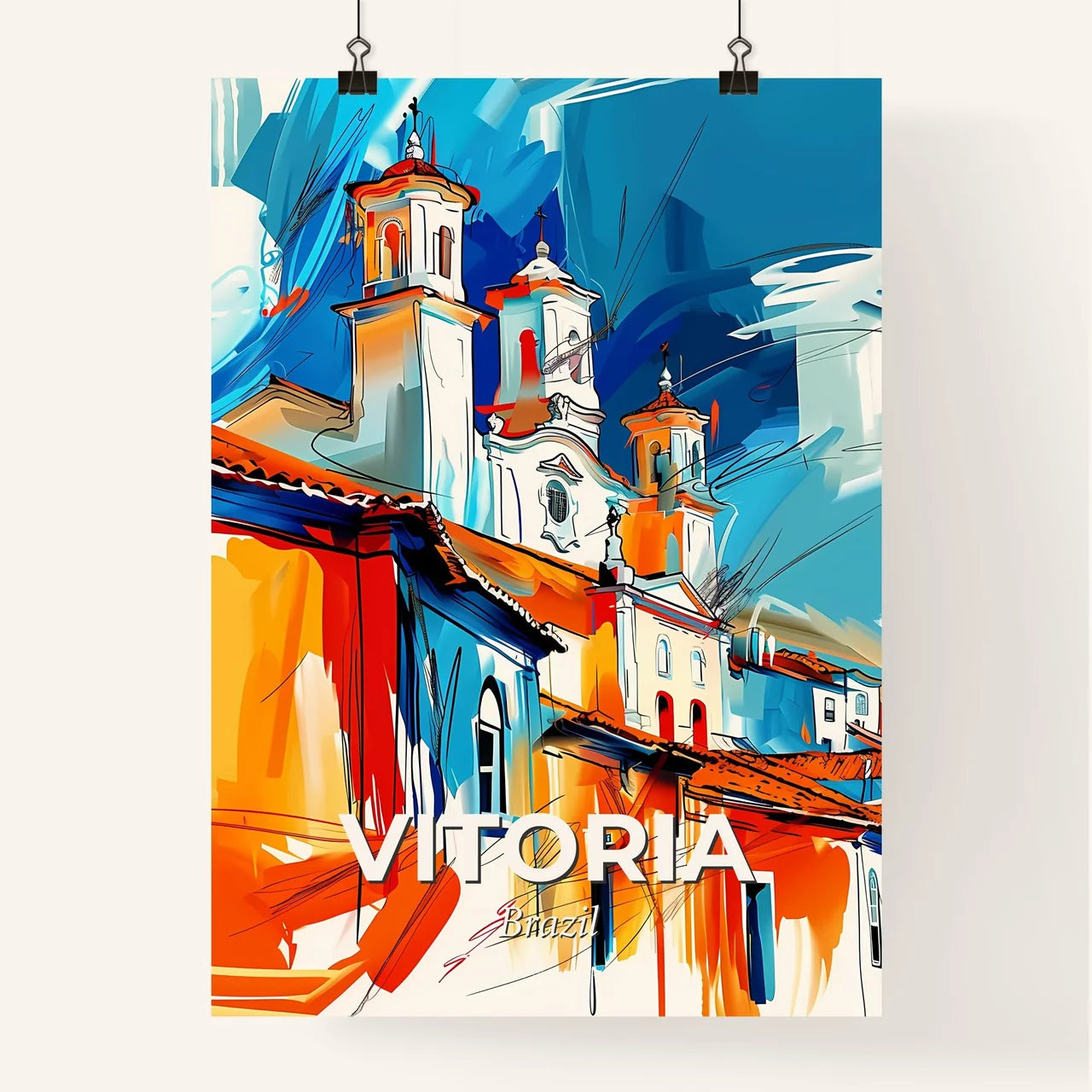Vibrant Vitoria, Brazil Poster
