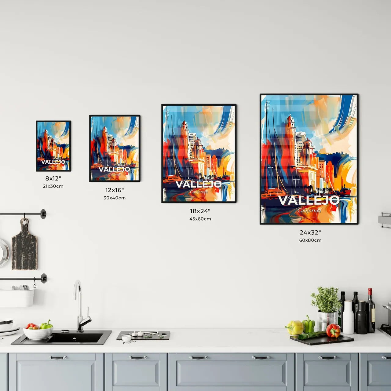 Vibrant Vallejo, California Kitchen Art