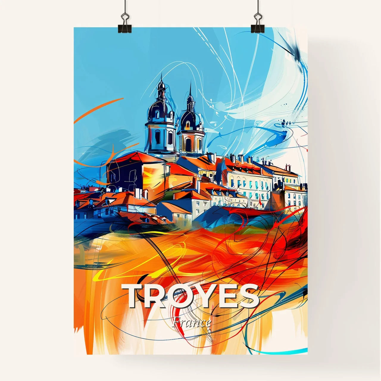 Vibrant Troyes, France Poster