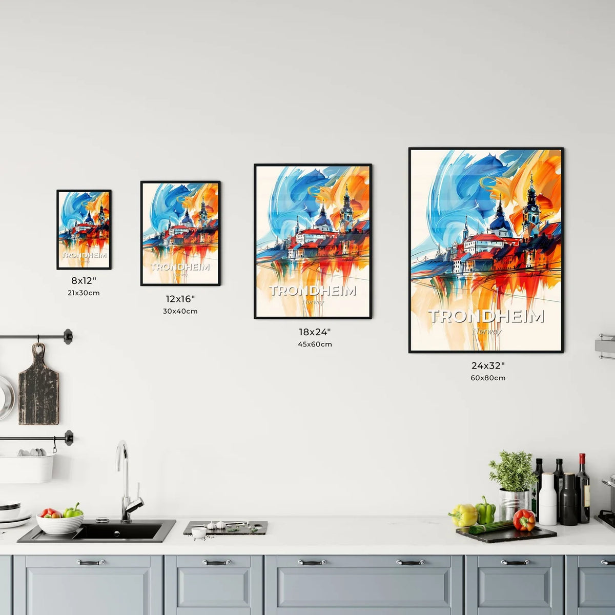 Vibrant Trondheim, Norway Kitchen Art