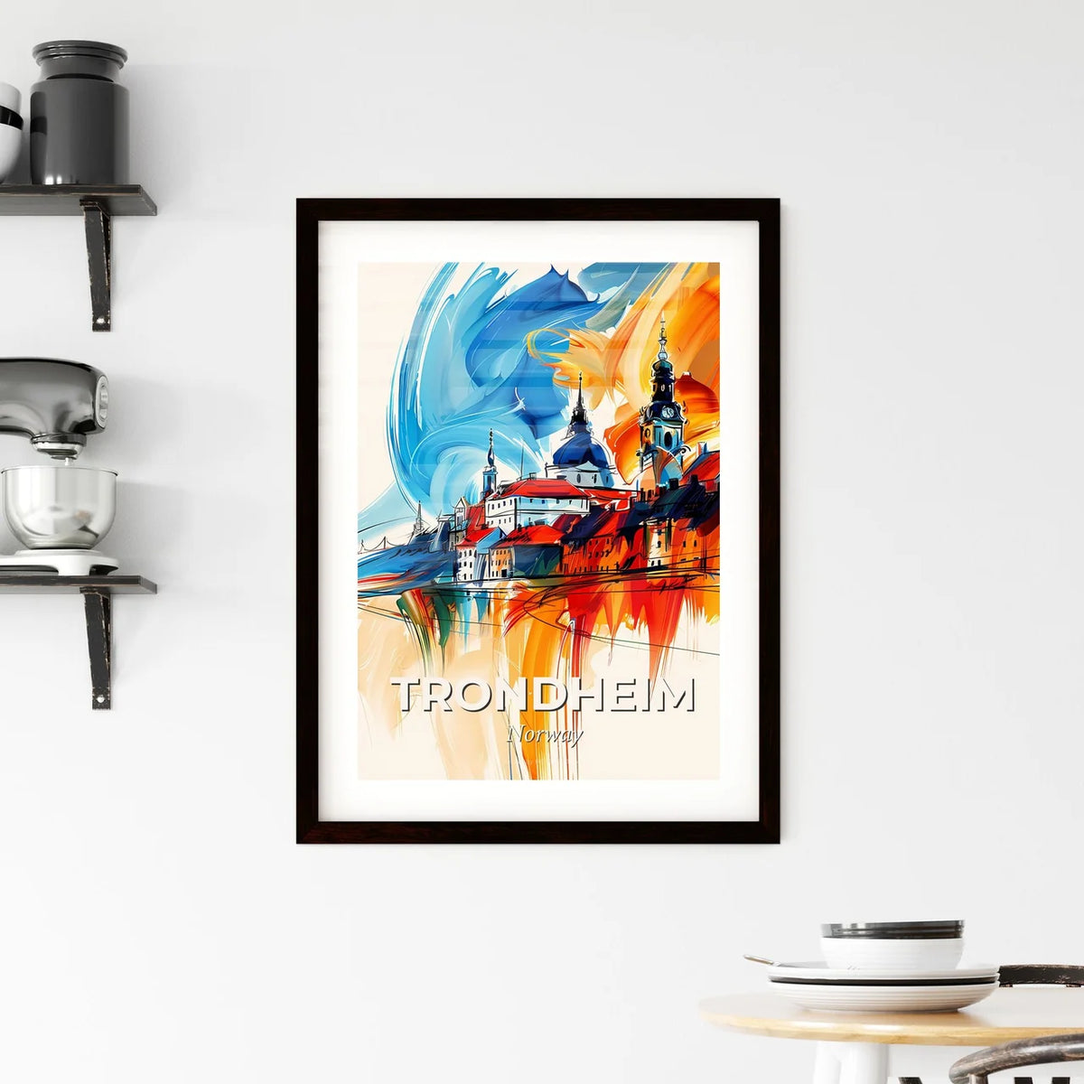 Vibrant Trondheim, Norway Framed Print