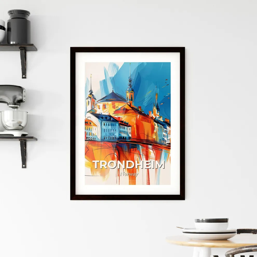 Vibrant Trondheim, Norway Framed Print
