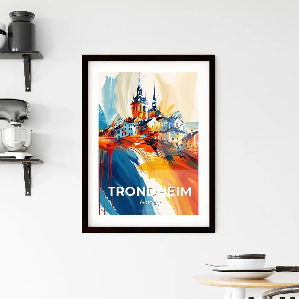 Vibrant Trondheim, Norway Framed Print