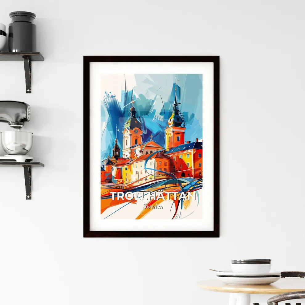 Vibrant Trollhättan, Sweden Framed Print