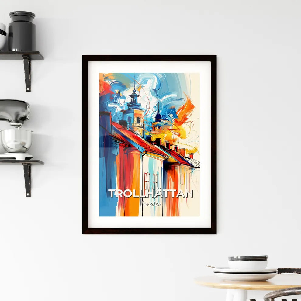 Vibrant Trollhättan, Sweden Framed Print
