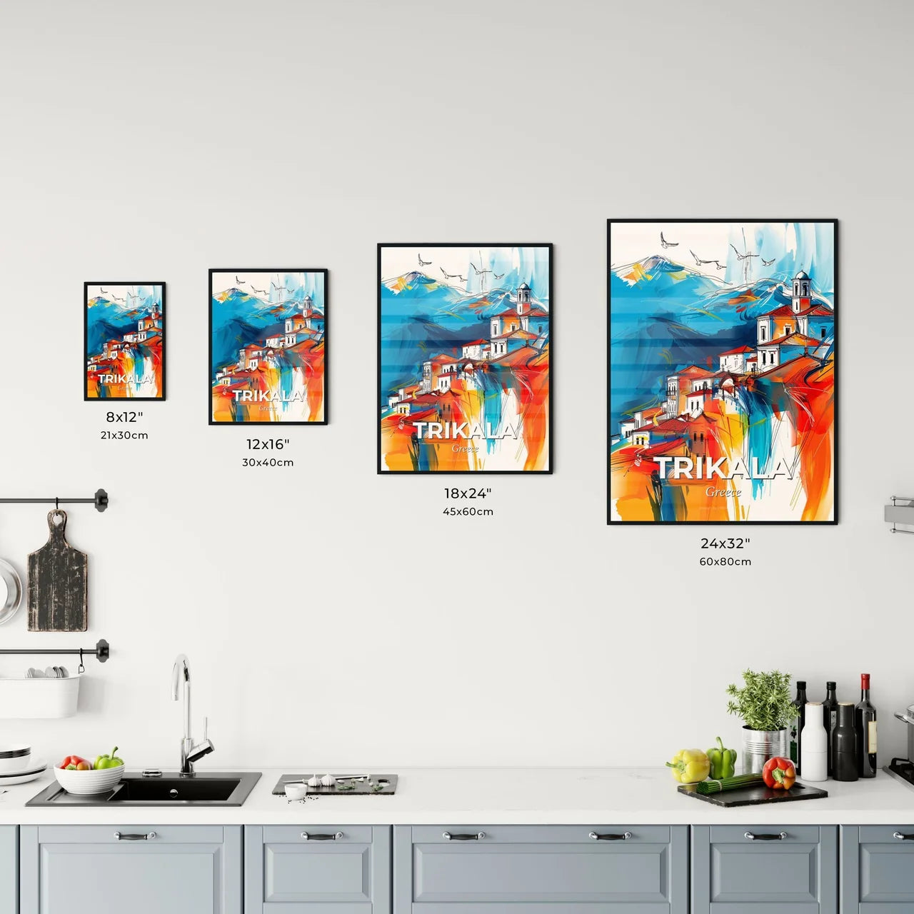 Vibrant Trikala, Greece Kitchen Art