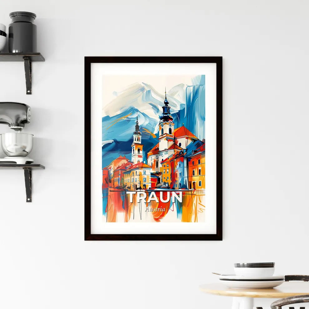 Vibrant Traun, Austria Framed Print