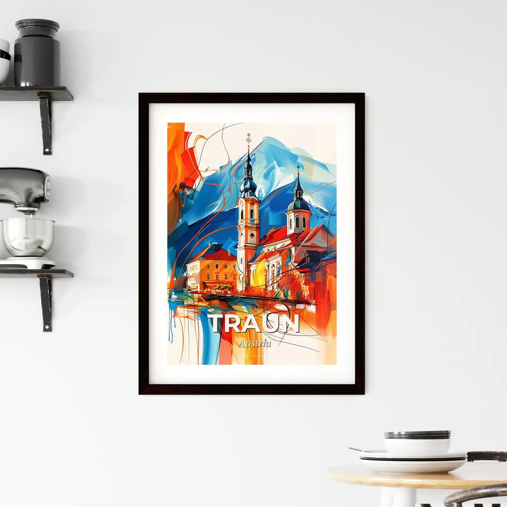 Vibrant Traun, Austria Framed Print
