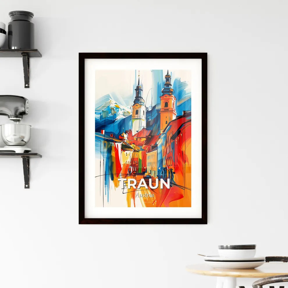 Vibrant Traun, Austria Framed Print