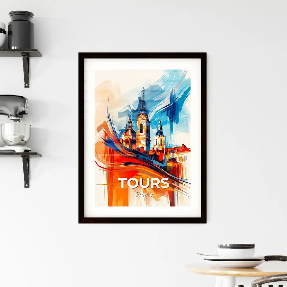 Vibrant Tours, France Framed Print