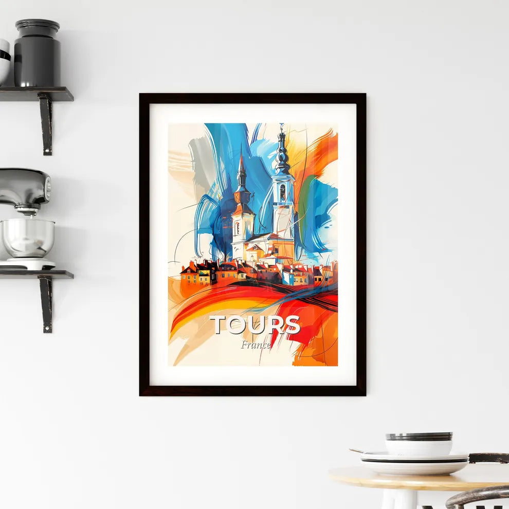 Vibrant Tours, France Framed Print
