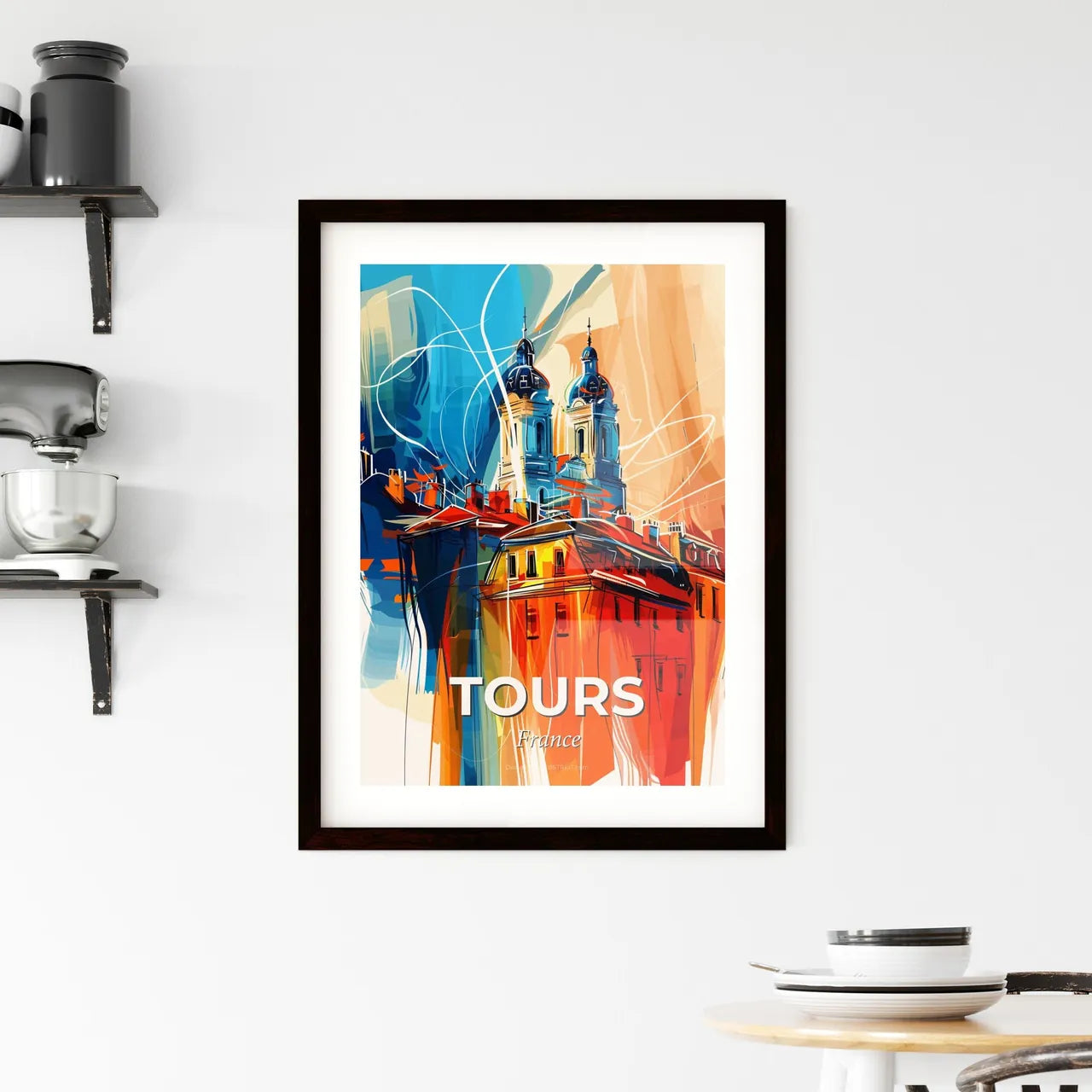 Vibrant Tours, France Framed Print