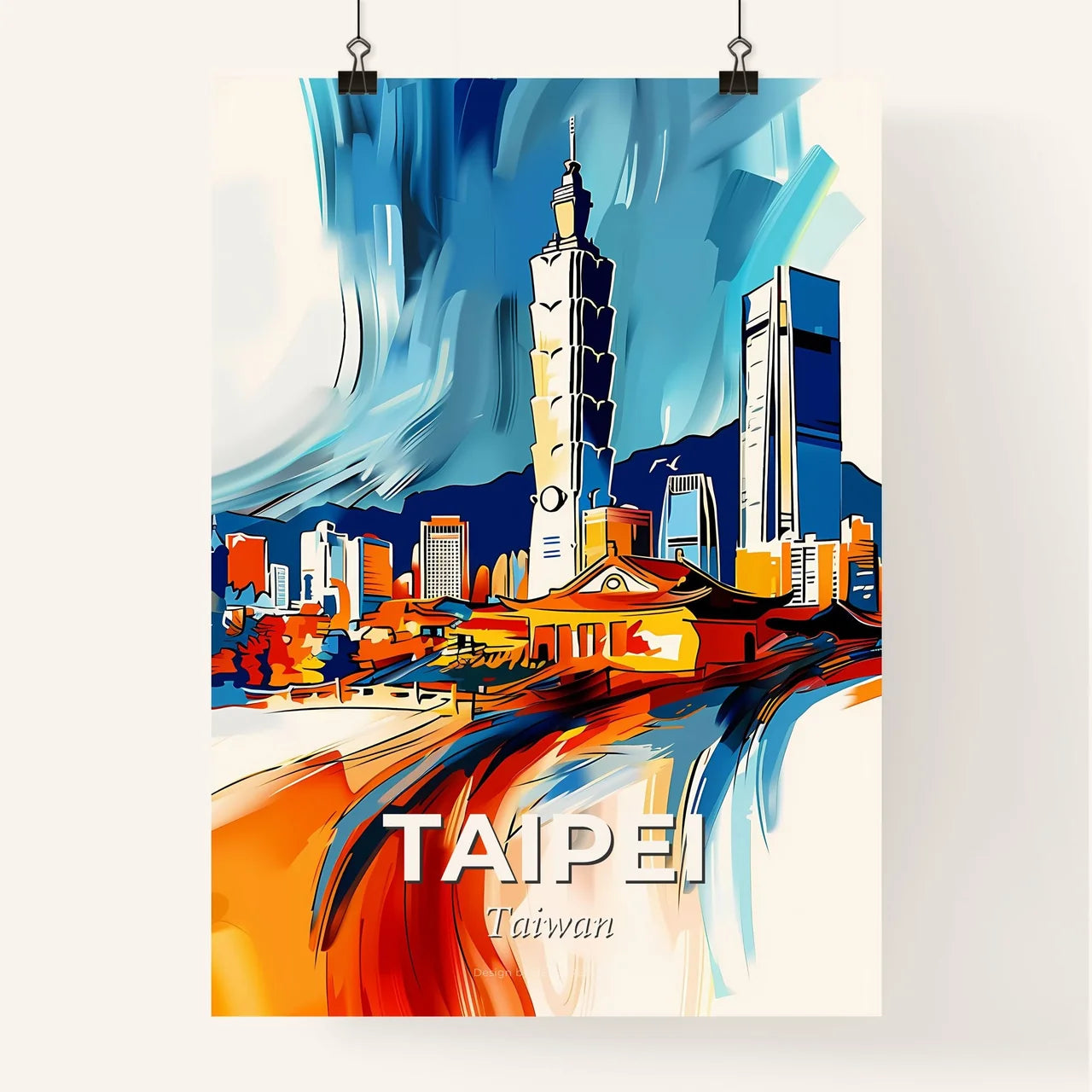 Vibrant Taipei, Taiwan Poster