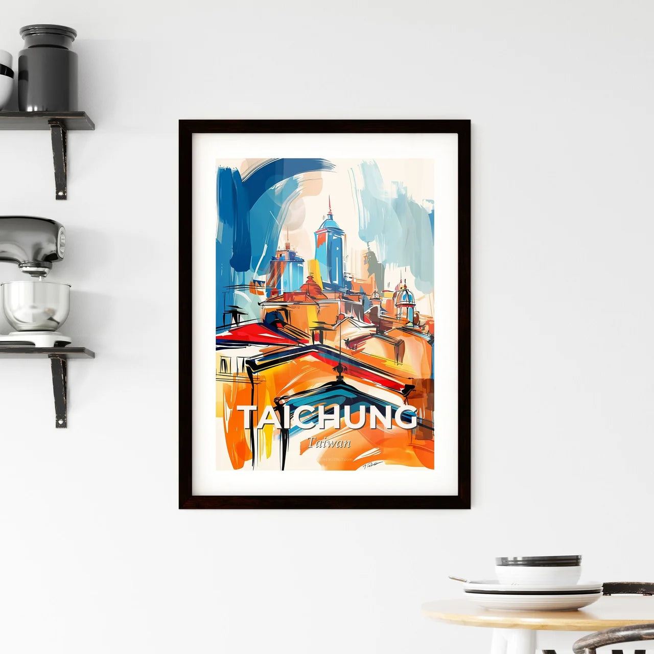 Vibrant Taichung, Taiwan Framed Print
