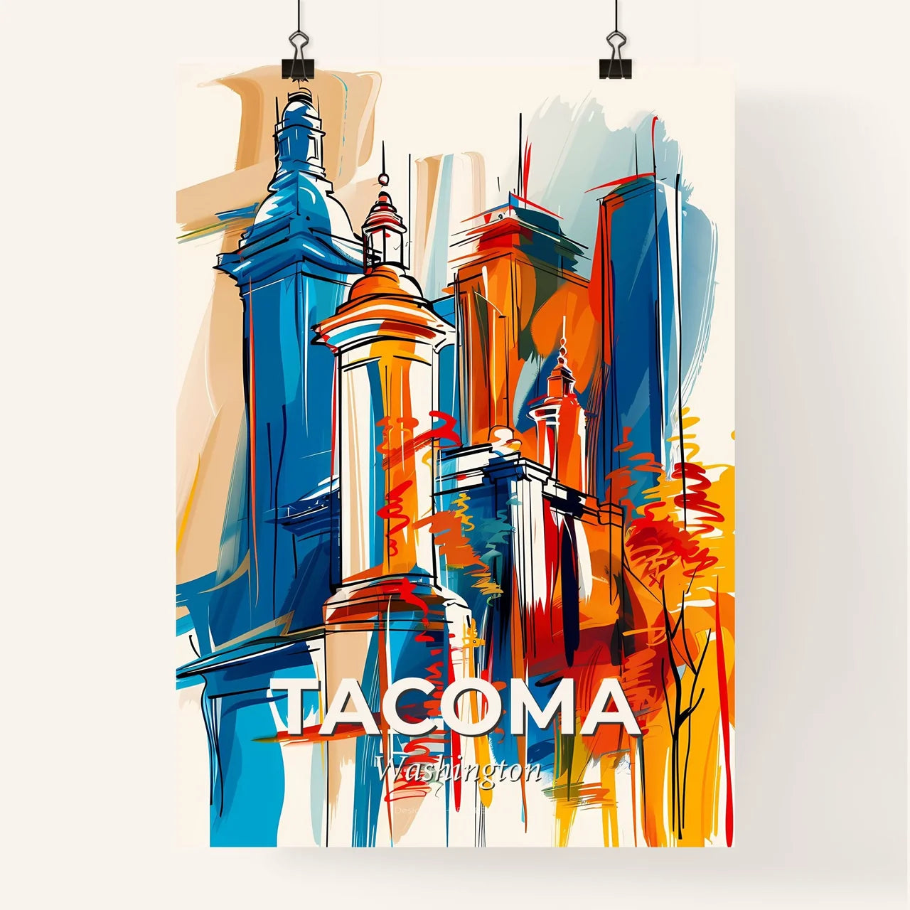 Vibrant Tacoma, Washington Poster