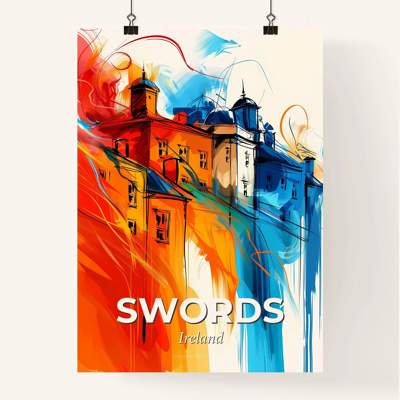 Vibrant Swords, Ireland Poster