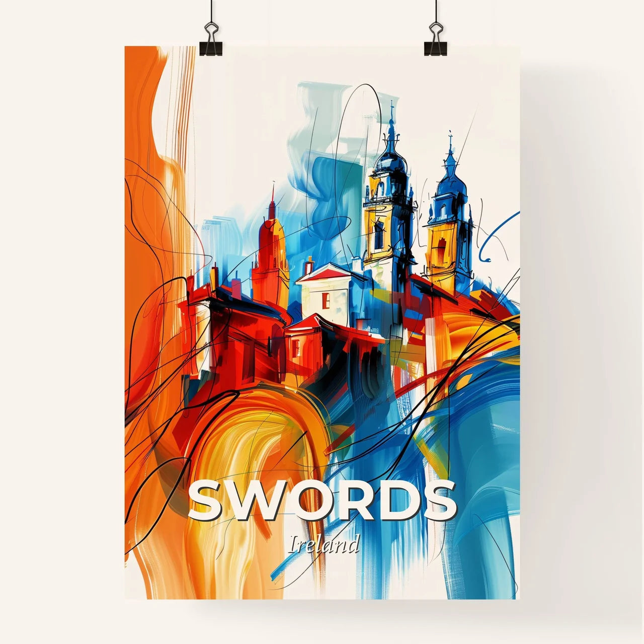 Vibrant Swords, Ireland Poster