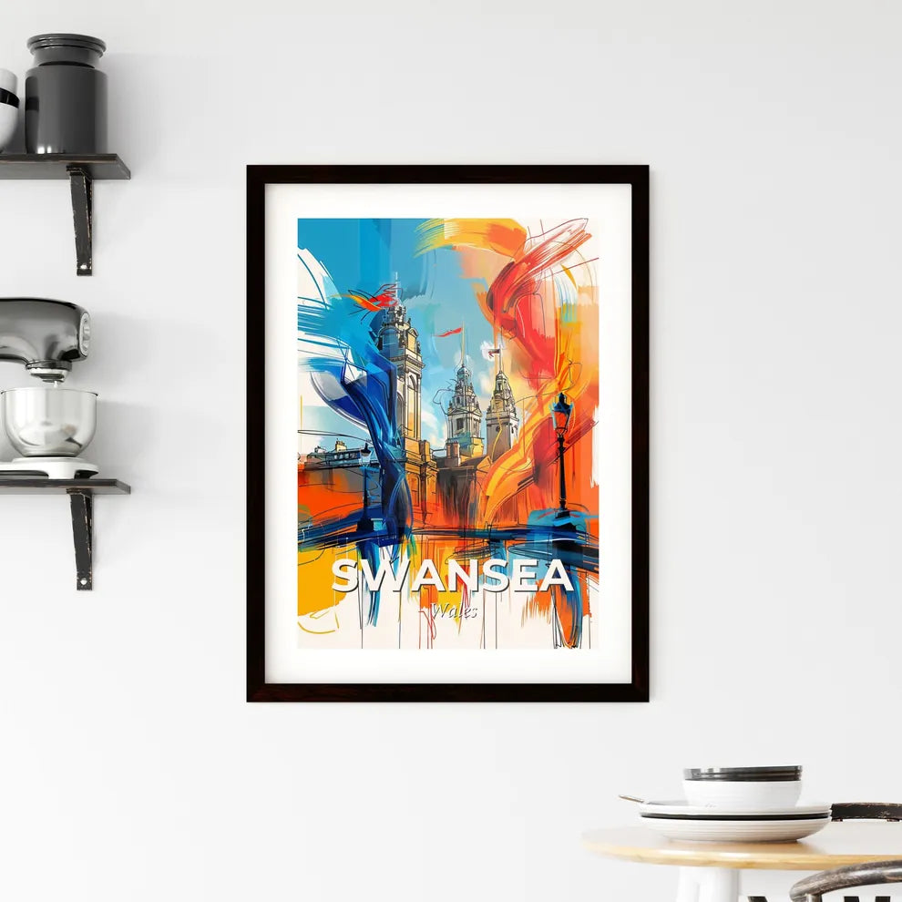 Vibrant Swansea, Wales Framed Print