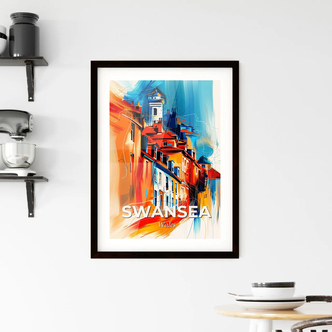 Vibrant Swansea, Wales Framed Print
